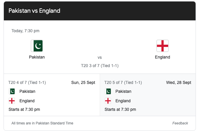  England vs Pakistan match